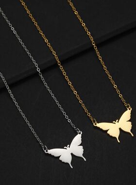 NewInButterfly Choker Necklace for Women Stainless Steel Gol