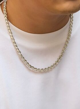 Simple Cuban Chain Necklace for Men Gold Color/Black Metal A