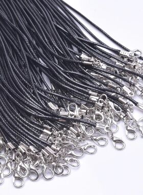 10/20/30pcs Black Waxed Cord Rope Chain Necklaces For Women