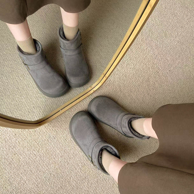 复古勃肯鞋女冬季外穿厚底增高加绒保暖休闲一脚蹬雪地靴加厚棉鞋,淘宝优惠券,粉丝福利购,淘宝优惠卷