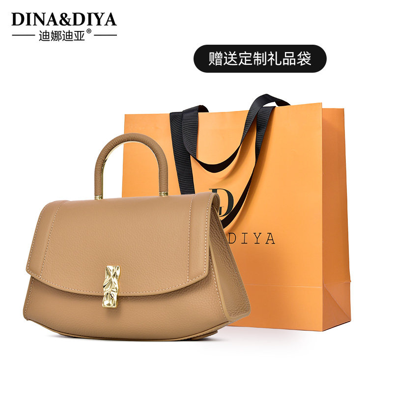 真皮女包2022新款潮夏大气感手提包 迪娜迪亚女士包袋