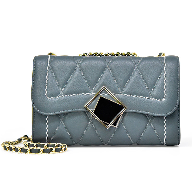 真皮女包2022新款潮轻奢质感链条包 迪娜迪亚女士包袋