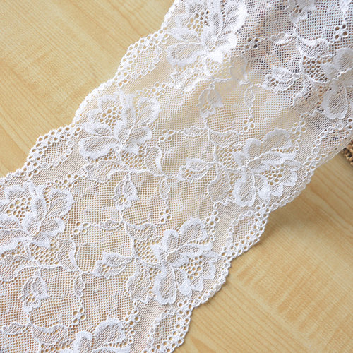 白色宽蕾丝花边衣服裙边装饰蕾丝边布料DIY白色蕾丝面料辅料 - 图0
