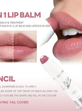 2-in-1 Nude Lipstick Matte Red Lip Balm Moisturizing 6 Color