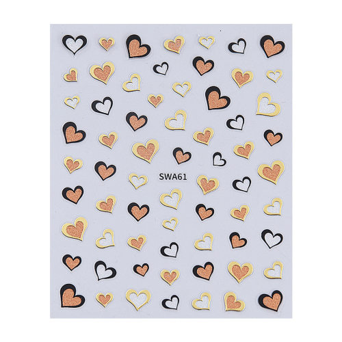 Nail Stickers Maillard Color Love Valentine's Day Bronzing F - 图3