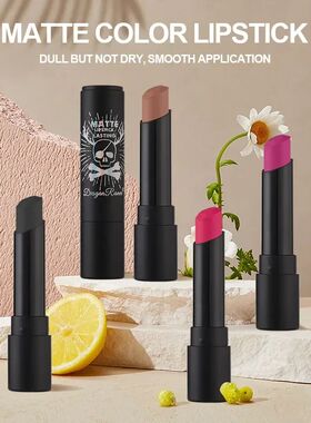 New 12 Colors Matte Lipsticks Waterproof Pink Black Blue Vel