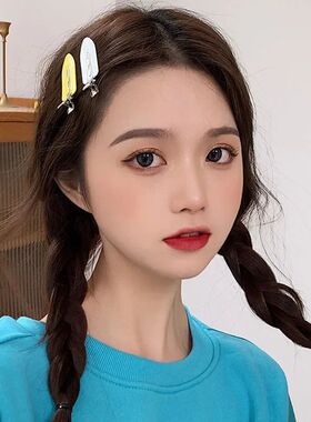 4pcs Cream Gel Korean Hair Clips No Bend Seamless Color Barr