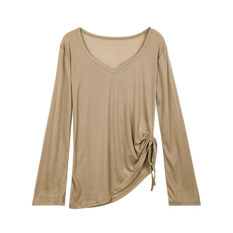 奔跑吧卡卡运动上衣女轻薄透气瑜伽服罩衫显瘦侧绑带长袖遮臀T恤,淘宝优惠券,粉丝福利购,淘宝优惠卷