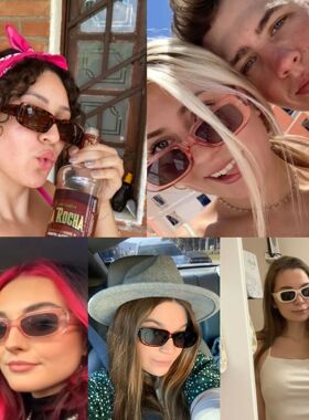 4pcs/set Rectangle Frame Sunglasses For Women Men Candy Colo