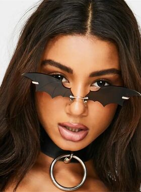 1PC Unisex Sunglasses Rimless Retro Bat Shape True Film Sun