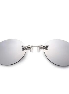 Clip On Nose Glasses Round Rimless Matrix Morpheus Sunglasse