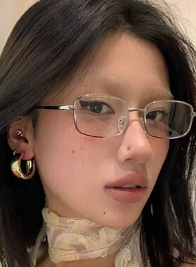 Y2K Harajuku Small Square Frame Glasses Women Retro Metal Ey