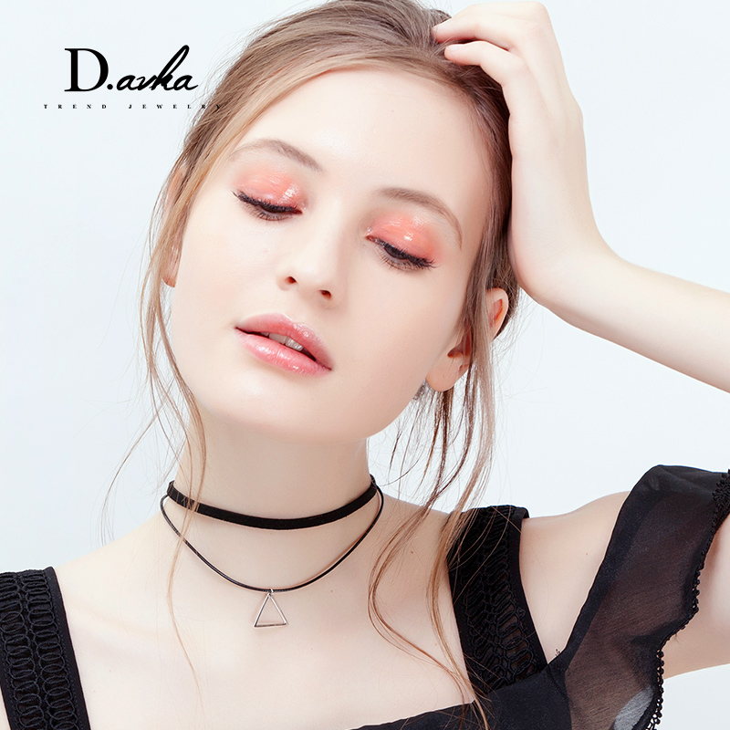 双层简约颈链 项圈韩国脖子饰品黑色锁骨链女银项链短款颈带 choker 双层简约颈链 项圈韩国脖子饰品黑色锁骨链女银项链短款颈带 choker