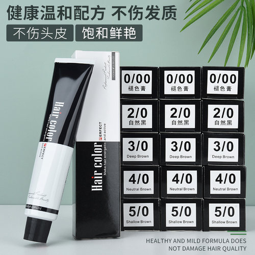 特价发廊专用染发膏褪色膏0.00单支染发剂基色 2/0盖白发美发批发 - 图0