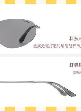 摩登未来时尚椭圆无框墨镜