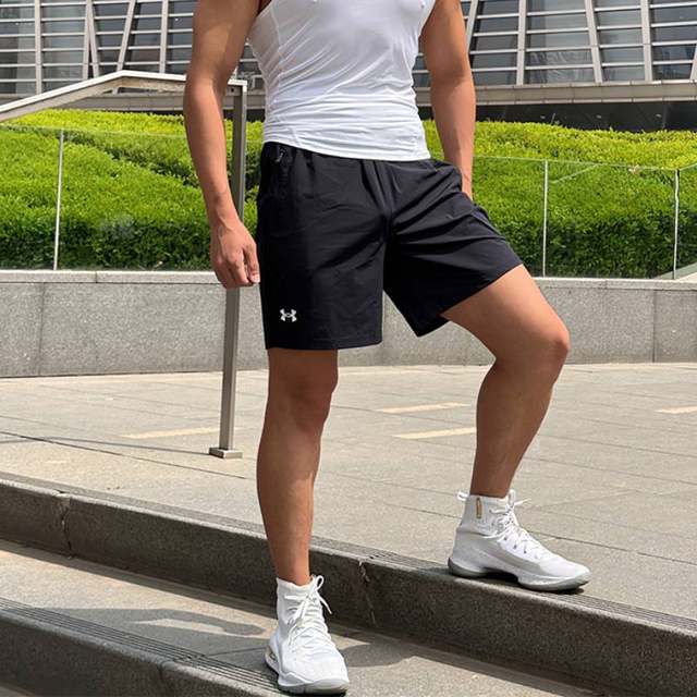 安德玛UA短裤男梭织速干运动裤跑步健身训练篮球裤 22500214-001