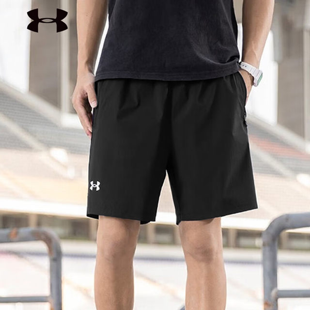安德玛UA短裤男梭织速干运动裤跑步健身训练篮球裤 22500214-001