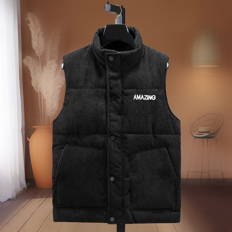 秋冬季男马甲韩版灯芯绒男士外套加厚保暖背心防寒棉马夹外穿坎肩,淘宝优惠券,粉丝福利购,淘宝优惠卷