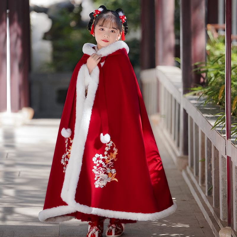 汉服女童唐装拜年服新年衣服国风古装秋冬季加绒儿童女孩加厚冬装,淘宝优惠券,粉丝福利购,淘宝优惠卷