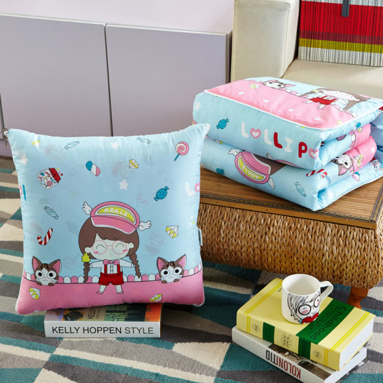Multifunctional lunch break thickened dual-purpose cushion and quilt pillow