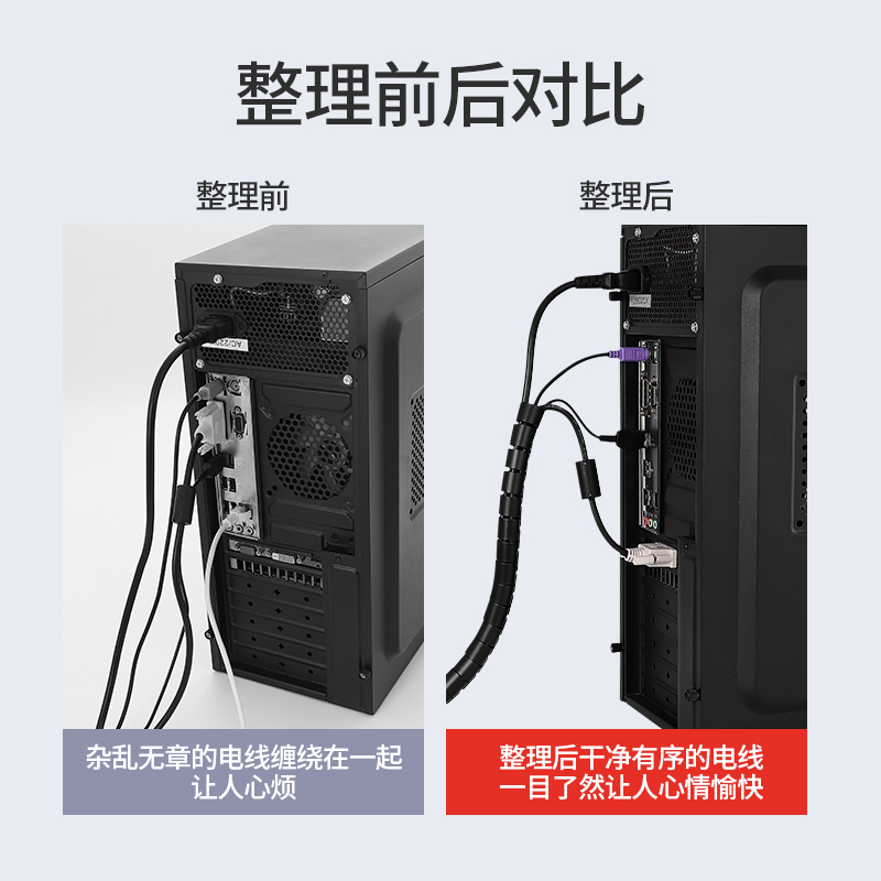 电脑线收纳理线器束线管包线管缠绕管集线器电线保护防宠物咬线套 - 图2