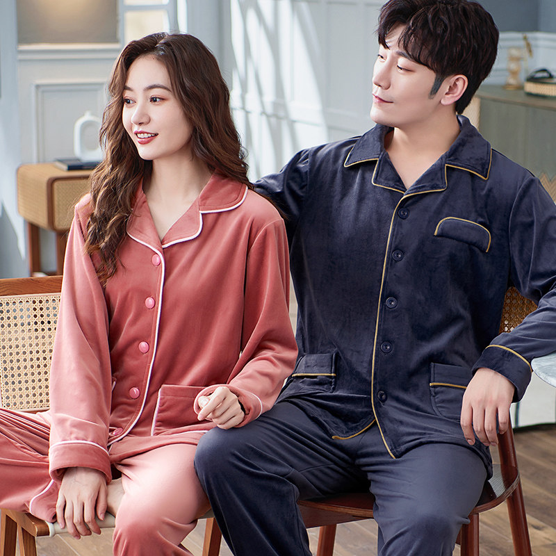 秋冬款情侣女士海岛绒男珊瑚绒睡衣 顿尼科睡衣/家居服套装