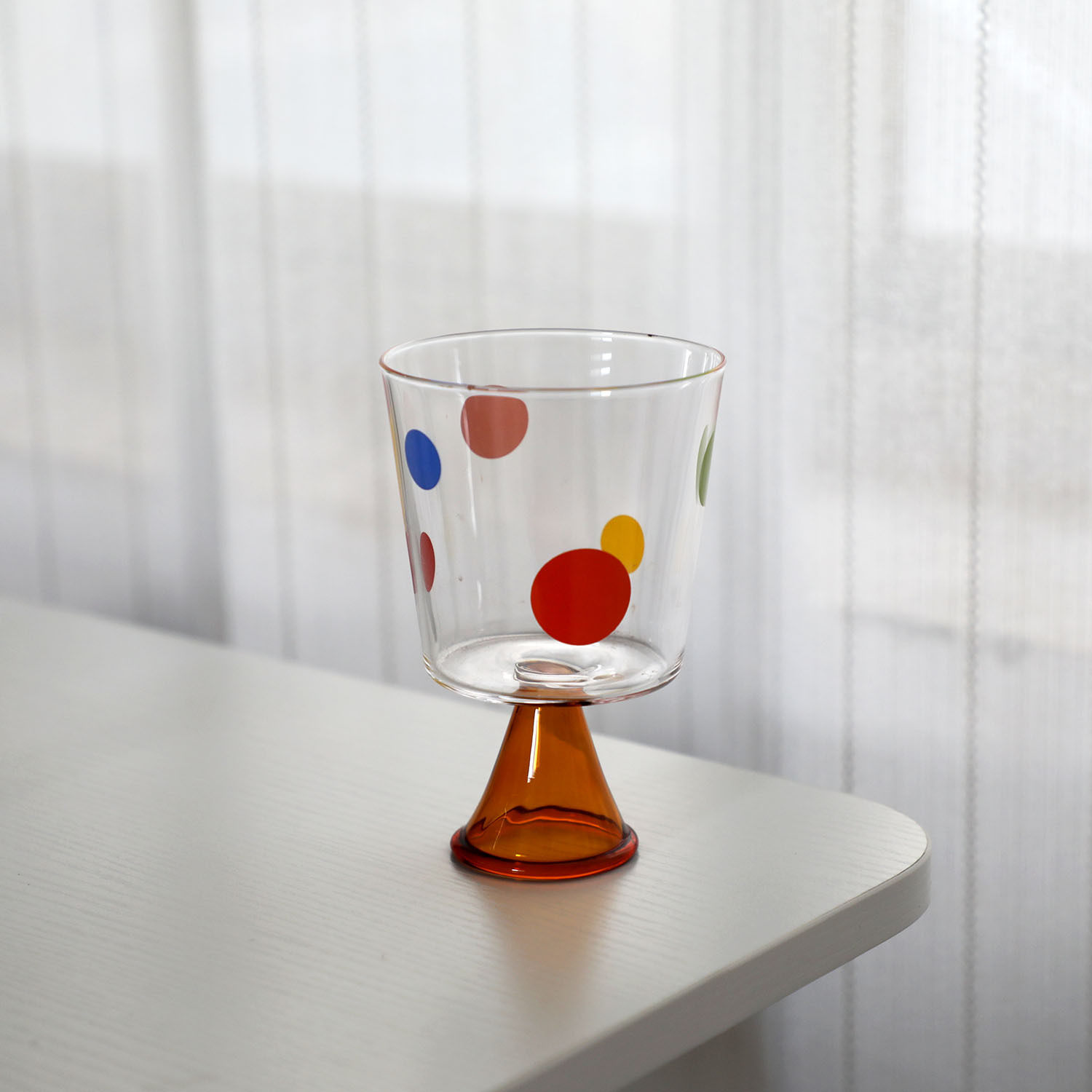 日式彩色波点矮脚红酒杯子 耐热玻璃咖啡杯热红酒杯 热饮杯果汁杯,淘宝优惠券,粉丝福利购,淘宝优惠卷