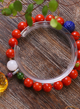 南红玛瑙手链凉山天然柿子红手串