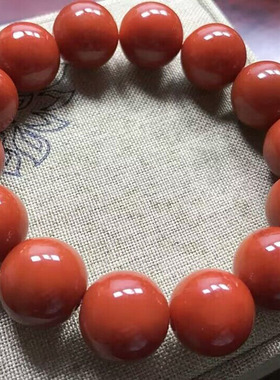 天然翡翠A货老坑水润红翡精美珠宝手链黄翡圆珠手串男女玉珠链