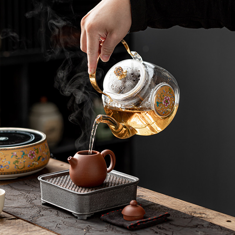 空蝉新款珐琅彩电陶炉煮茶器整套耐高温蒸煮玻璃壶烧水泡茶炉家用,淘宝优惠券,粉丝福利购,淘宝优惠卷