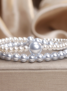 新中式紫色珍珠双圈手链