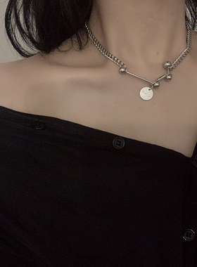 欧美choker钛钢嘻哈情侣项链