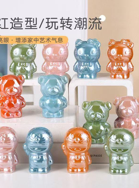 清仓批发120只混搭暴力摆件熊10.5㎝摆件套圈摆摊镀钛微瑕疵总瓷