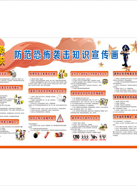 防恐反恐宣传教育墙贴海报贴纸