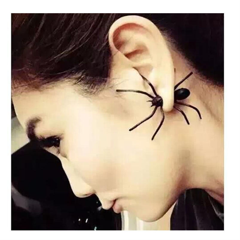 Halloween Decoration 1Piece 3D Creepy Black Spider Ear - 图2