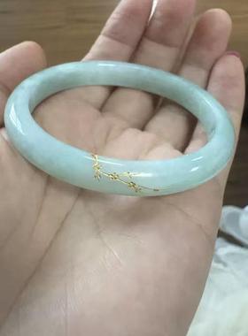 翡翠和田玉手镯断裂描金修复