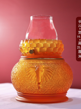 琉璃吉象佛具佛前摆放套装佛堂居家桌面供奉装饰大尺寸佛具