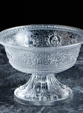 琉璃八吉祥供碗七彩琉璃供杯蓝色绿色净水杯佛具佛像菩萨供具