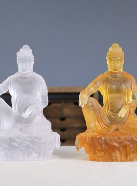 琉璃观音佛堂供奉摆放自在观音水月观音观自在客厅家用摆件