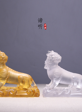 琉璃地藏王菩萨谛听神兽摆件