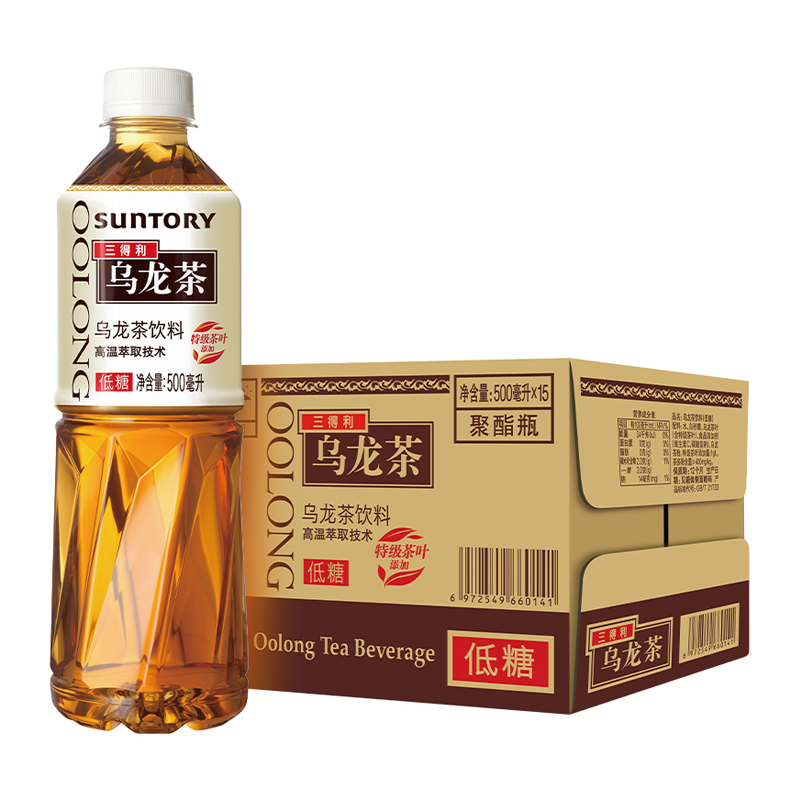 SUNTORY/三得利乌龙茶500ml*15瓶整箱包邮无糖低糖0糖0脂茶饮料 - 图3