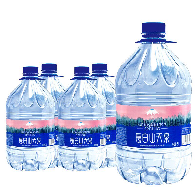 长白山天泉天然矿泉水5L*4桶整箱包邮家庭办公室大桶装水泡茶水