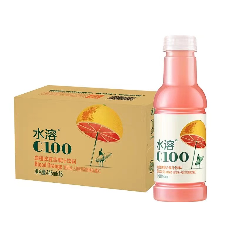 农夫山泉水溶c100血橙味445ml15瓶装整箱包邮维生素C复合果汁饮料 - 图3