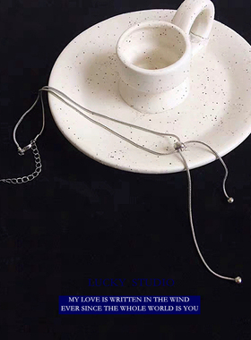 简约潮流可伸缩项链女钛钢不掉色