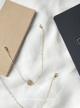 轻奢月光石金色小众设计韩版手链