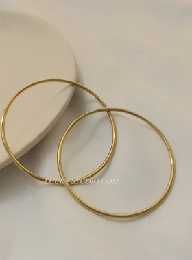 钛钢ins潮风森系金色极细手镯