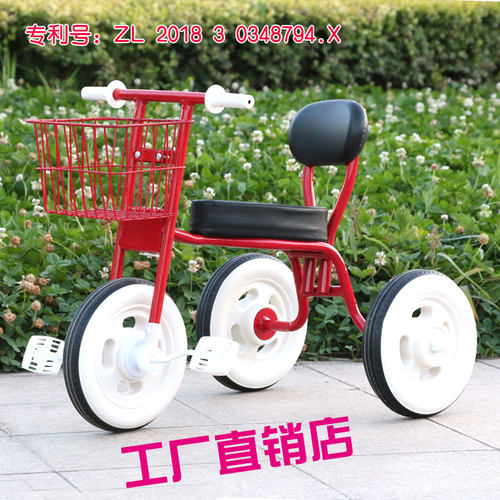 新品上市儿童简约轻便易携带2-3-4岁日本三轮脚踏玩具童车带靠背 - 图1