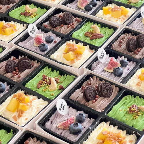 四喜盒子蛋糕包装盒木质欢喜四拼四宫格水果奶油烘焙甜品打包盒纸 - 图1