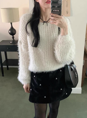 韩国ins风 简约精致黑水晶串珠蝴蝶结项链小众甜酷锁骨链颈链