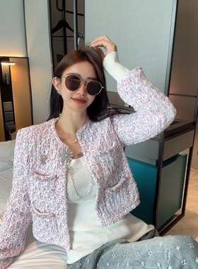 FRANKCICI-定制秋上新名媛小香风短外套(配胸针)WS25360